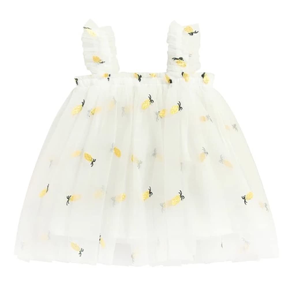 stylesilove Baby Toddler Girls Sleeveless Fruit Daisy Mesh Tulle Flower Girl Dress Birthday Wedding Party Tutu Sundress