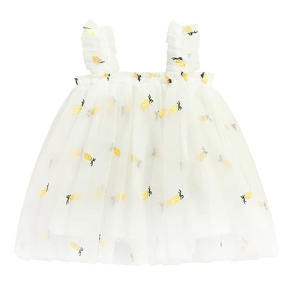 stylesilove Baby Toddler Girls Sleeveless Fruit Daisy Mesh Tulle Flower Girl Dress Birthday Wedding Party Tutu Sundress