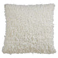 Fennco Styles Cozy Faux Lamb Fur Decorative Throw Pillow 18" W x 18" L – Ivory Cushion for Couch, Bedroom, Living Room and Office Décor