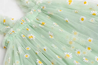 stylesilove Baby Toddler Girls Sleeveless Fruit Daisy Mesh Tulle Flower Girl Dress Birthday Wedding Party Tutu Sundress