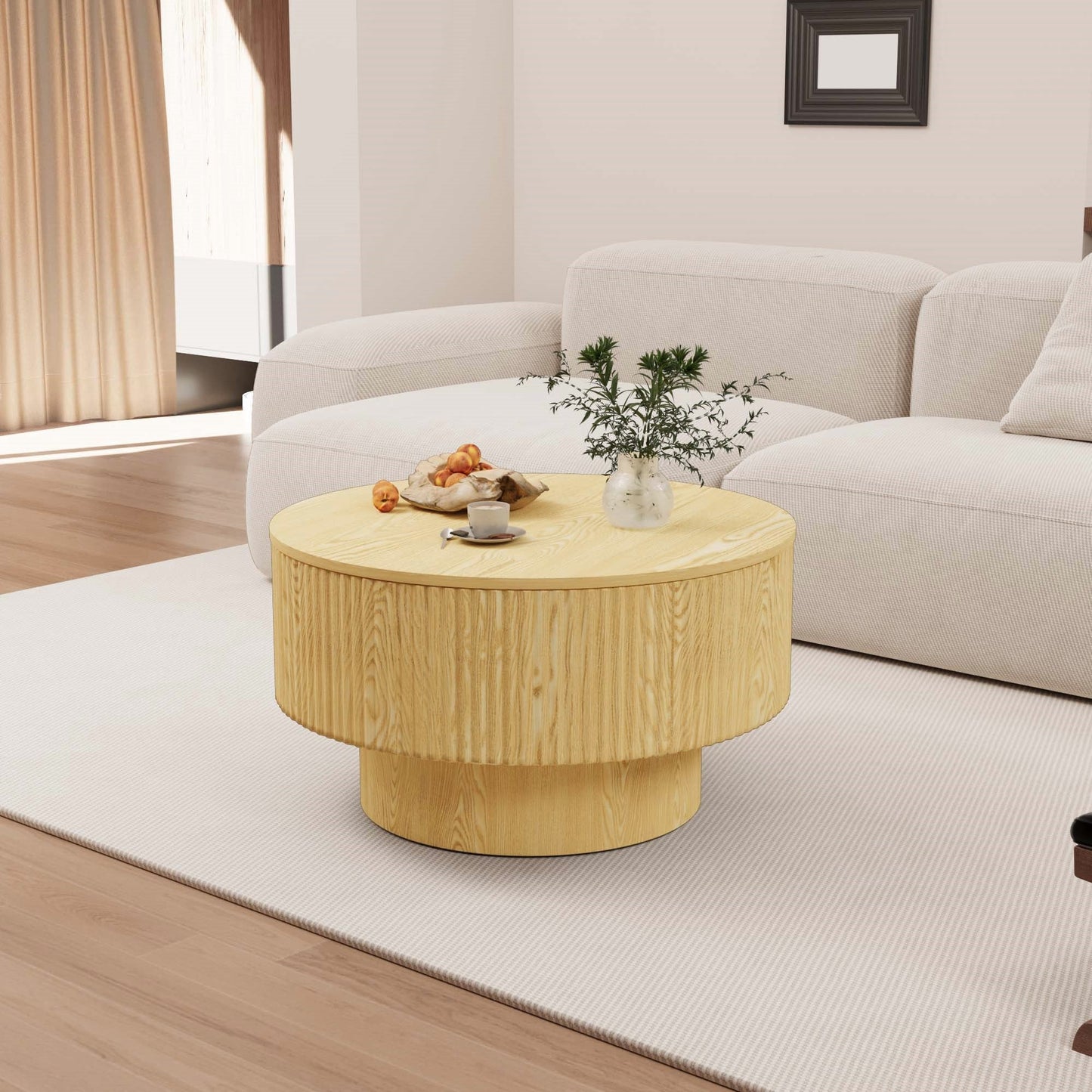 29.53" MDF Modern Circular Coffee Table