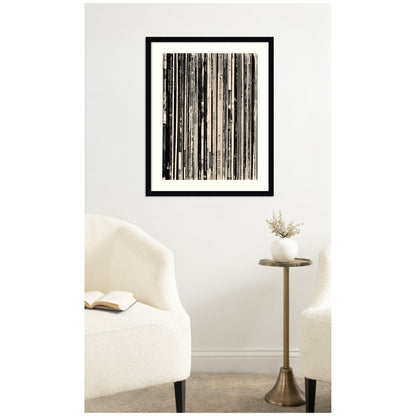 33 RPM Black and White by Robert Cadloff Framed Wall Art Print