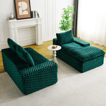 Modular Sofa, Convertible Twin Seat With Chaise Lounge