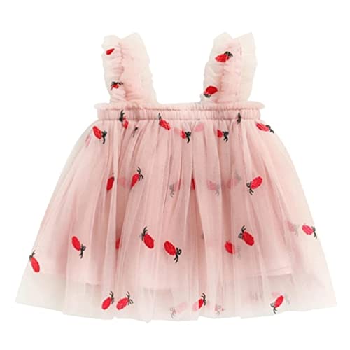 stylesilove Baby Toddler Girls Sleeveless Fruit Daisy Mesh Tulle Flower Girl Dress Birthday Wedding Party Tutu Sundress