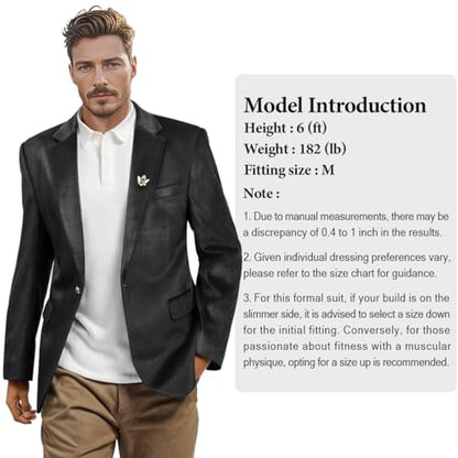 WYWK Men's Velvet Blazer For Dinner Party Wedding Prom Party