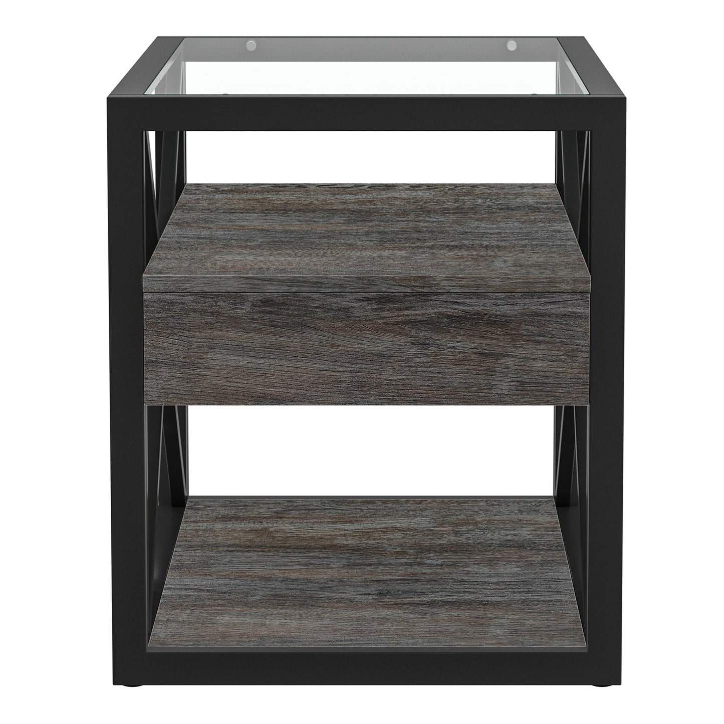 Set of 2 Modern End Table with Drawer