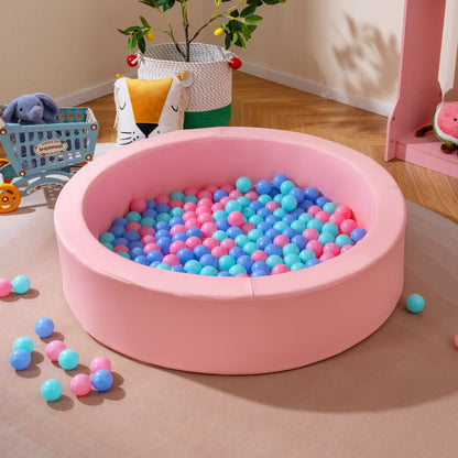 42.5 Inch Round Foam Ball Pits with 25D Sponge Filling and Washable PU Cover for Toddlers
