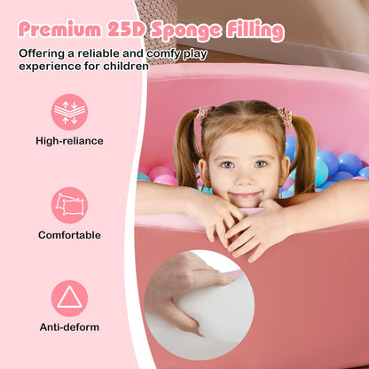 42.5 Inch Round Foam Ball Pits with 25D Sponge Filling and Washable PU Cover for Toddlers