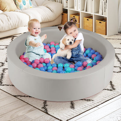 42.5 Inch Round Foam Ball Pits with 25D Sponge Filling and Washable PU Cover for Toddlers