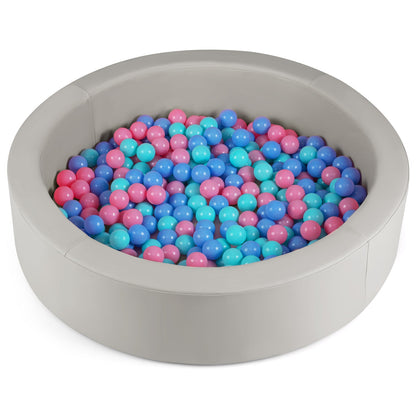 42.5 Inch Round Foam Ball Pits with 25D Sponge Filling and Washable PU Cover for Toddlers