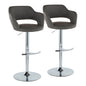 Margarite - Contemporary Ajustable Barstool With Swivel With Rounded T Footrest (Set of 2)