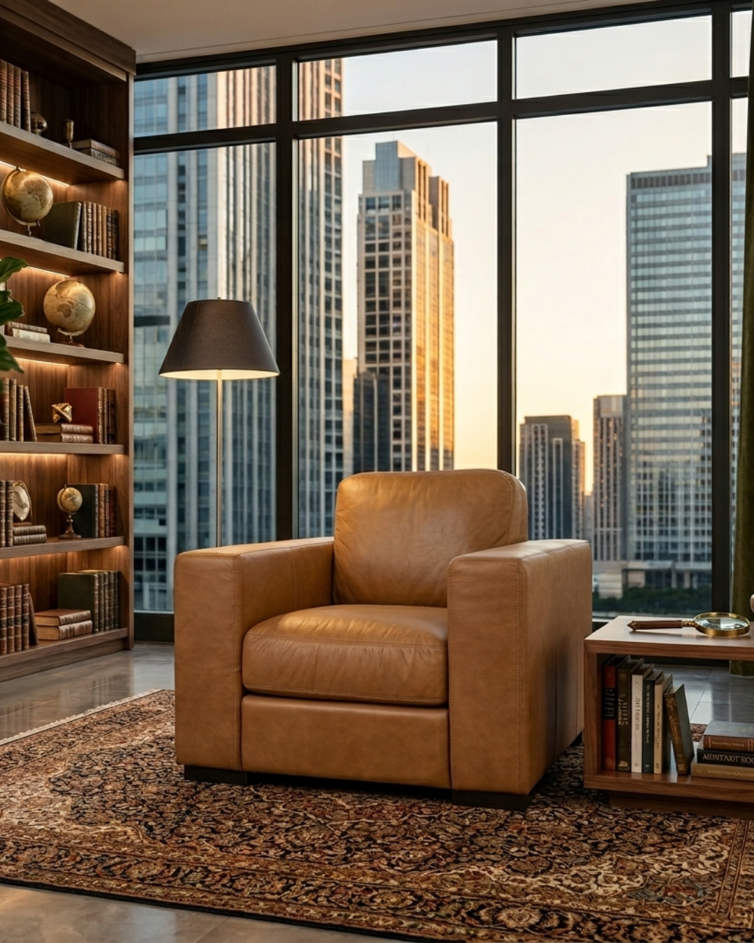 Argento Leather Arm Chair Tan