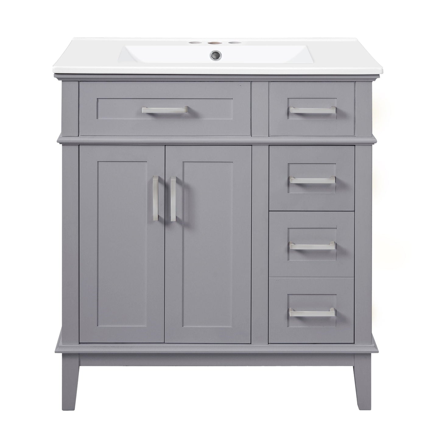 Modern Bathroom Vanity With Sink, Storage Cabinet, Soft Close Doors, Deep & Standard Drawers