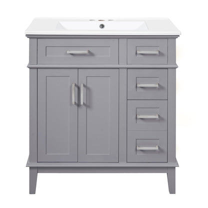 Modern Bathroom Vanity With Sink, Storage Cabinet, Soft Close Doors, Deep & Standard Drawers