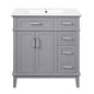 Modern Bathroom Vanity With Sink, Storage Cabinet, Soft Close Doors, Deep & Standard Drawers