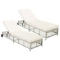 Outdoor Lounge Chair With 5 Position Backrest With Cushion And Wheels