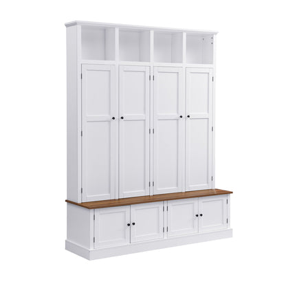 Hall Tree With Bench And Cabinet