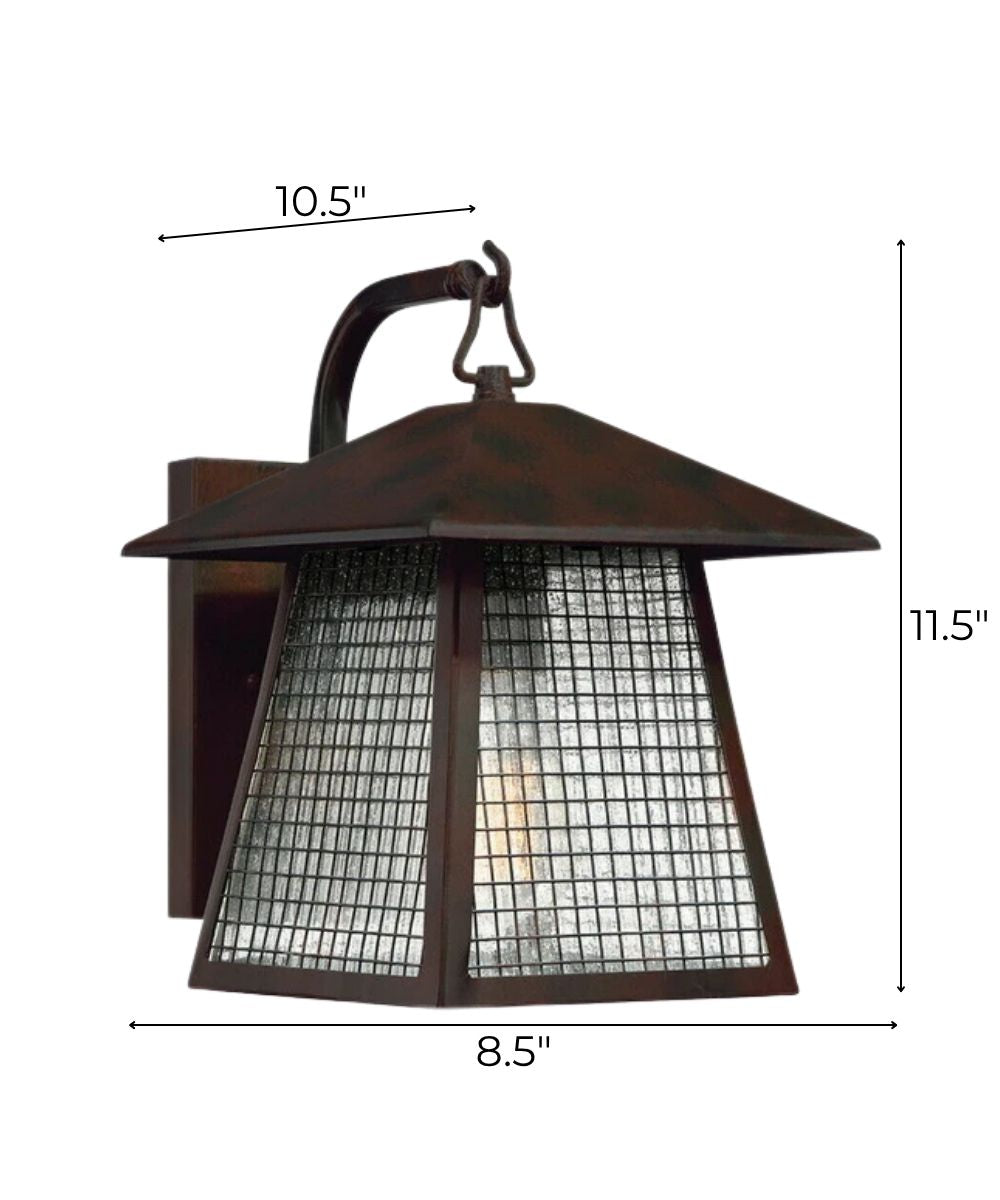 12" High, 1-Light Valiant Bronze Finish with Clear Seedy Glass Outdoor Wall Lantern