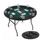 48 Inch Foldable Poker Table with 8 Cup Holders and Padded Edges