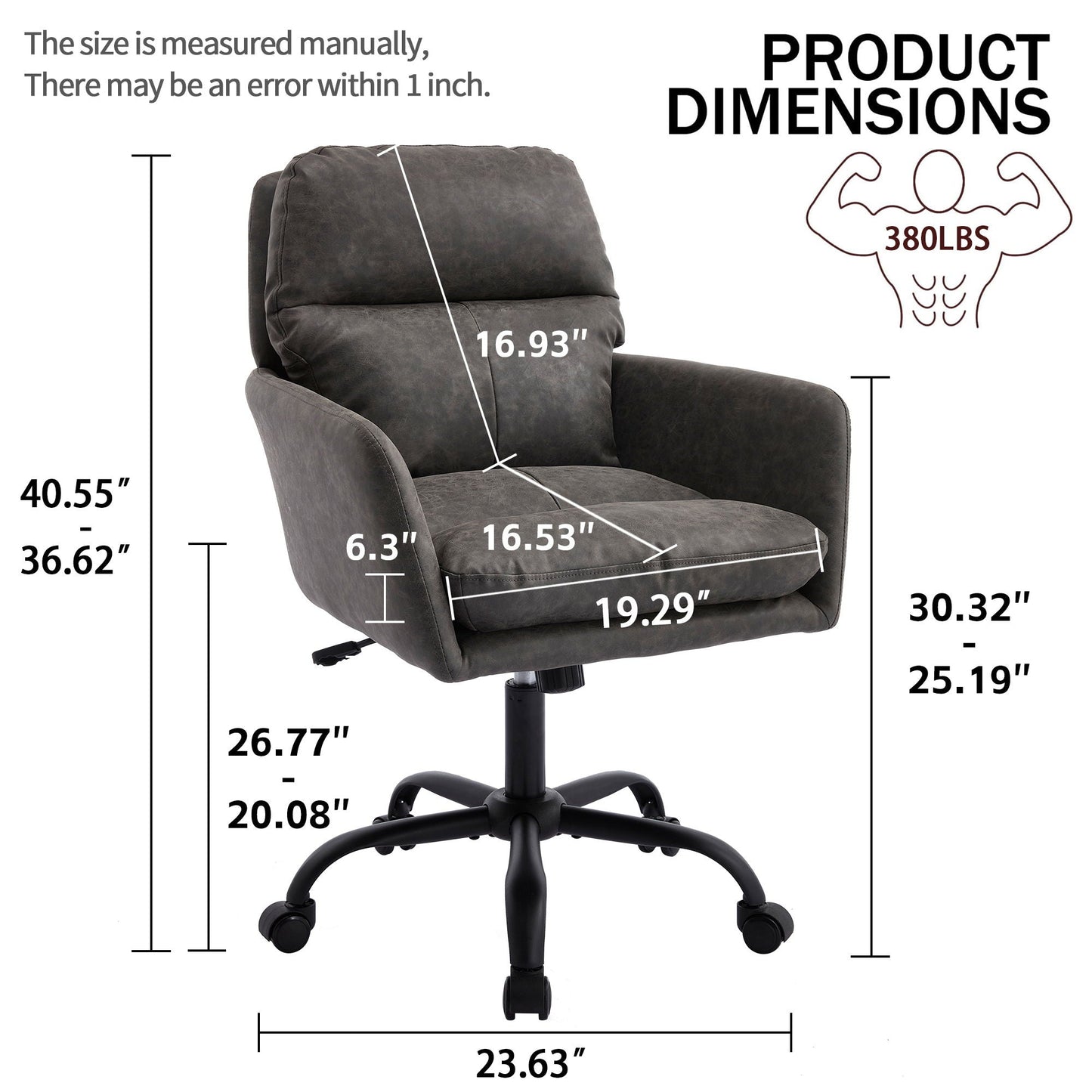 Office Chair With Adjustable Height, Ergonomic Design