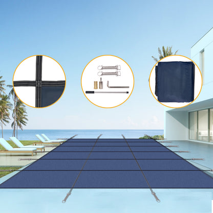 Inground Pool Safety Cover, 16x32ft Rectangle Winter Cover