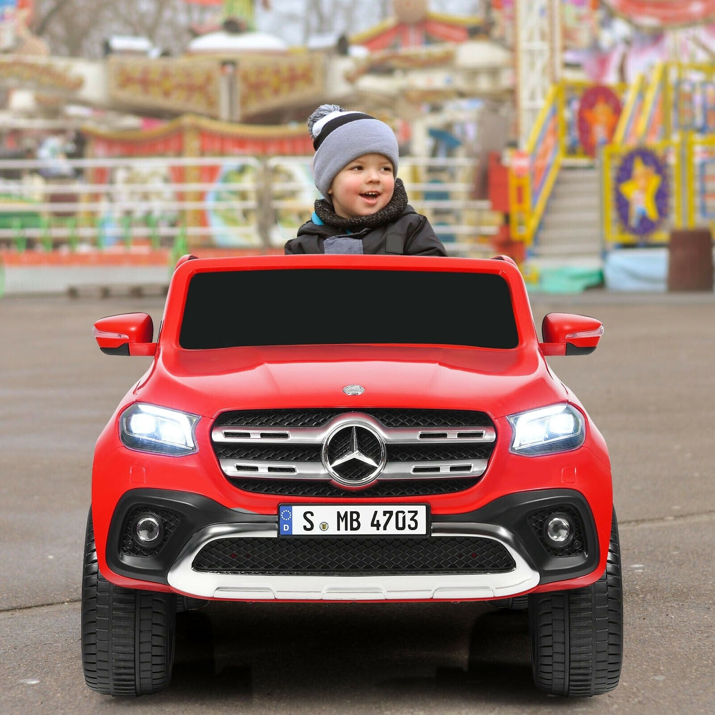 12V 2-Seater Kids Ride On Car Licensed Mercedes Benz X Class RC with Trunk-Red