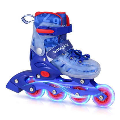 4-Size Adjustable Kids Inline Skates for Beginners Ages 5-7