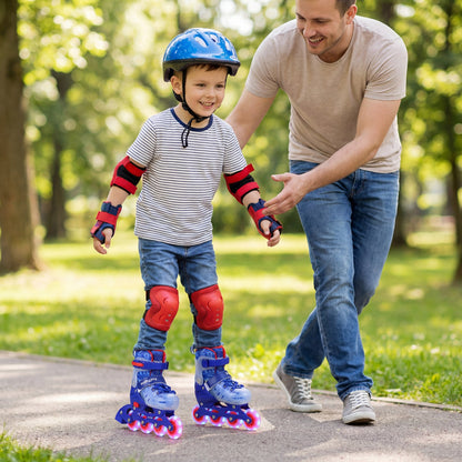 4-Size Adjustable Kids Inline Skates for Beginners Ages 5-7