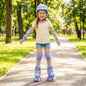 4 Sizes Adjustable Kids Roller Skates with Light-up Wheels and Safety Protection S Size-Purple