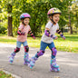 4 Sizes Adjustable Kids Roller Skates with Light-up Wheels and Safety Protection-Purple