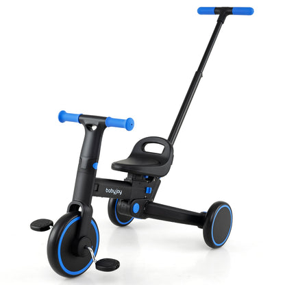 4-in-1 Foldable Toddler Tricycle with Push Handle with Adjustable Seat