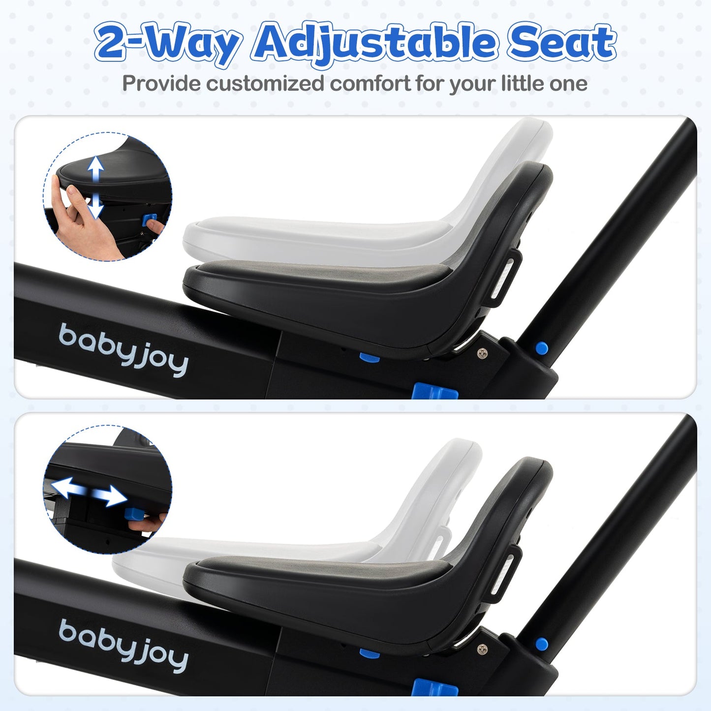 4-in-1 Foldable Toddler Tricycle with Push Handle with Adjustable Seat