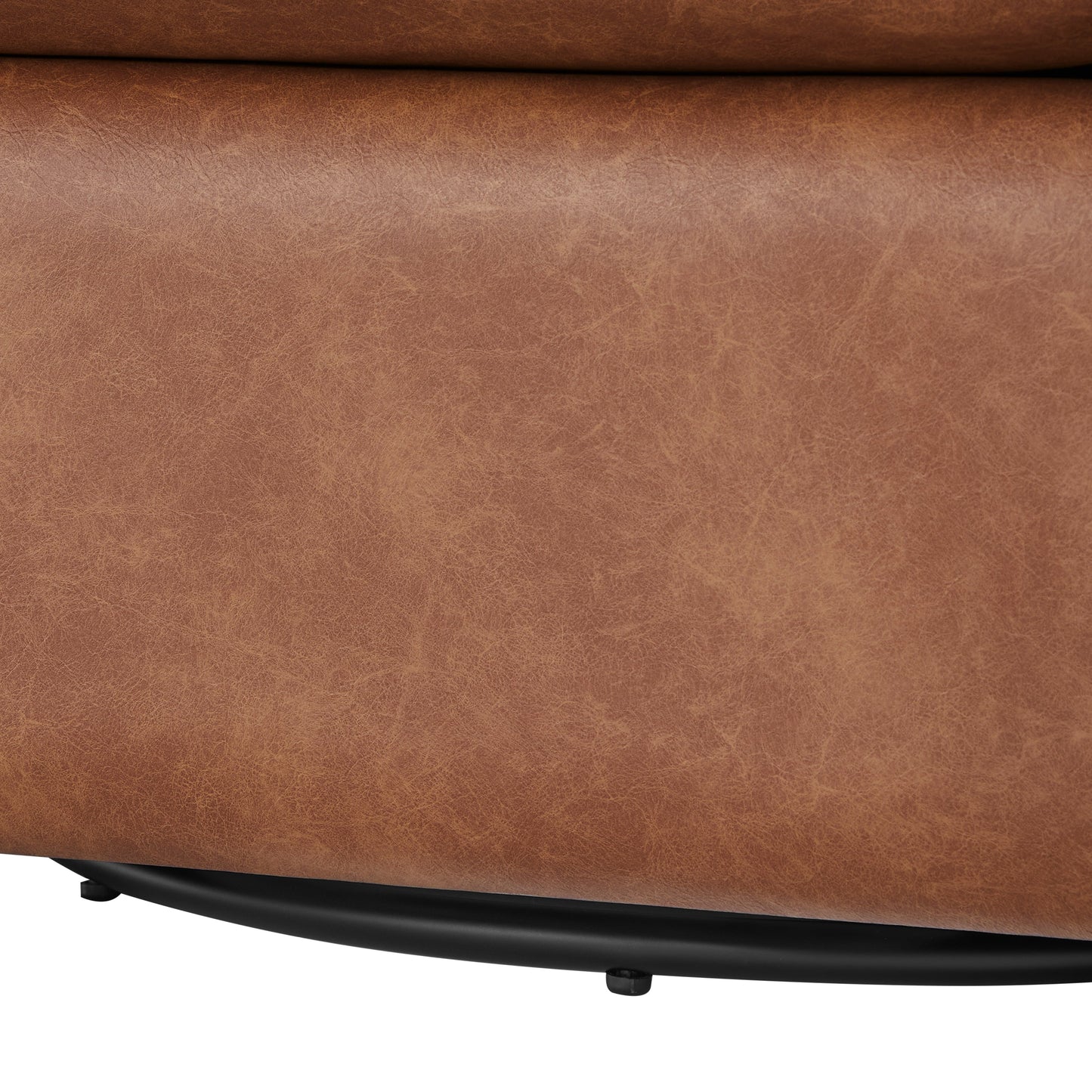 Sutton Saddle Faux Leather Swivel Barrel Chair