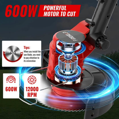 Portable Wireless Electric Lawn Mower & Garden Weeder