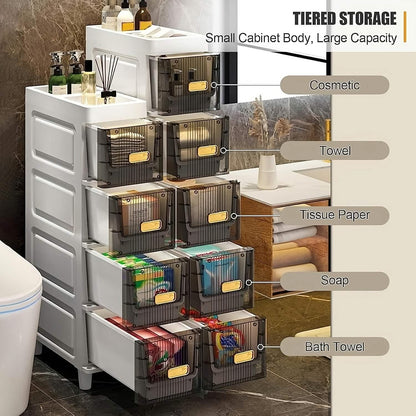 Slimline Multi-Drawer Storage Cabinet – 3, 4, or 6 Layer