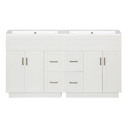 Bathroom Vanity With 2 Doors, 2 Drawers, Adjustable Shelf, Hidden Slides & Soft Close Hinges