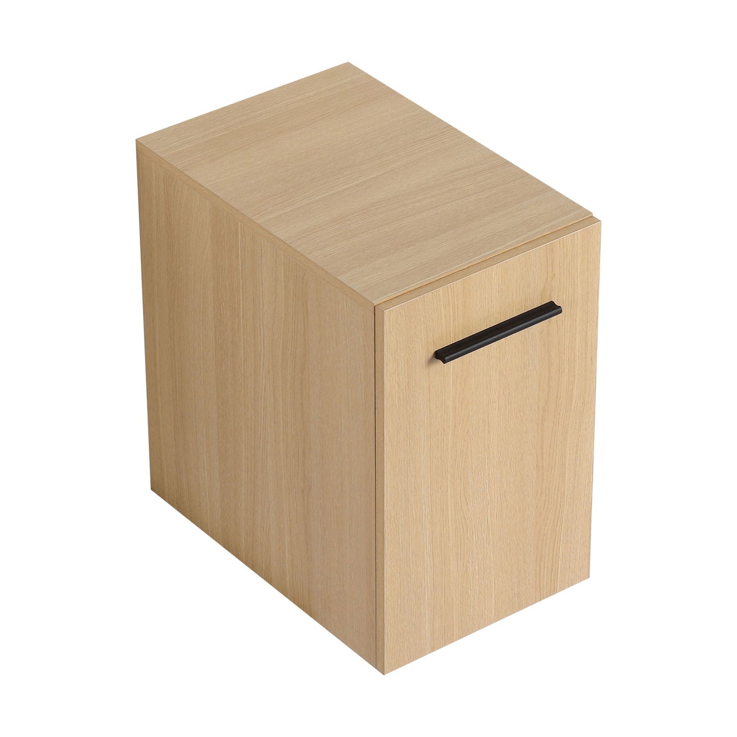 Floating Bathroom Vanity Single Door Base Cabinet, Wall Mounted Storage - Light Oak