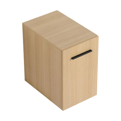 Floating Bathroom Vanity Single Door Base Cabinet, Wall Mounted Storage - Light Oak