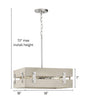 Hemsworth 4-Light 18"w Coastal Farmhouse Pendant Light Fixture Galvanized Bleached Oak Finish by Progress