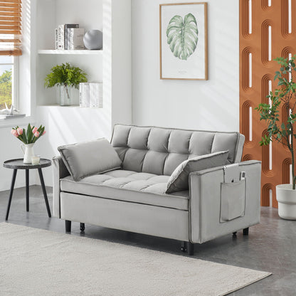 Sofa Bed With Pockets, 3 In 1 Convertible For Living Room