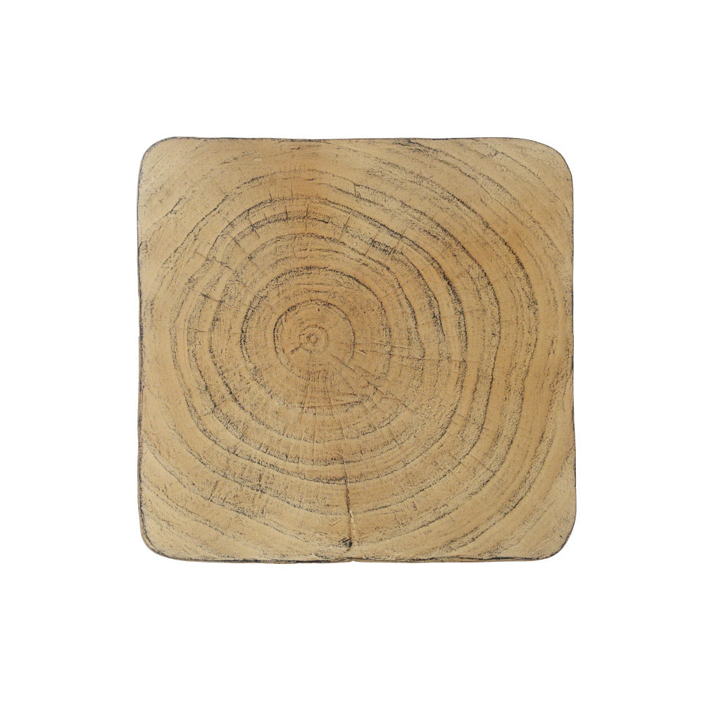 MGO Twisted Side Table | Wood-Look Texture, Indoor & Outdoor, No Assembly