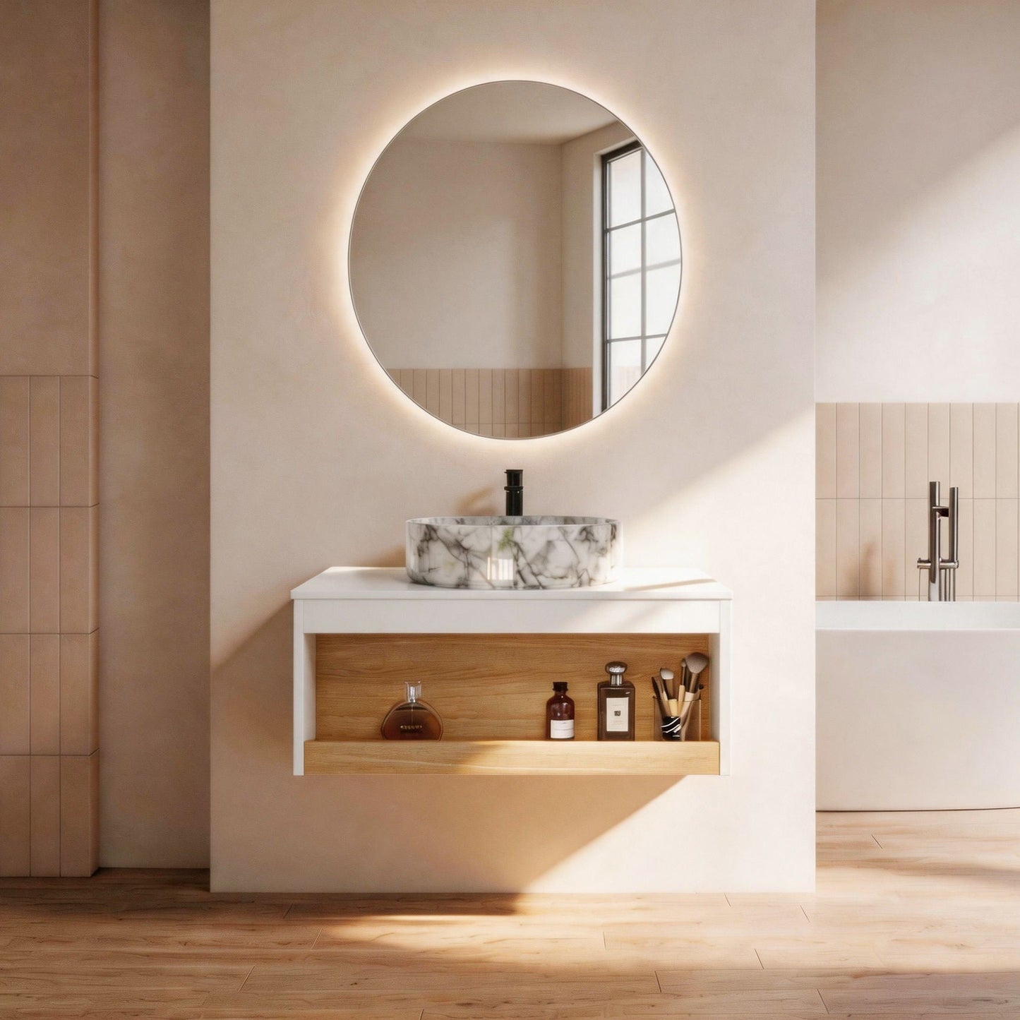 Floating Bathroom Vanity With Vessel Sink