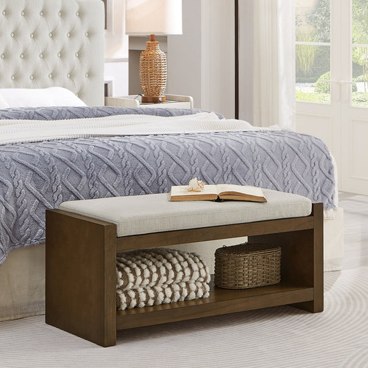 40" Accent Bench with Lower Shelf Shoe Rack