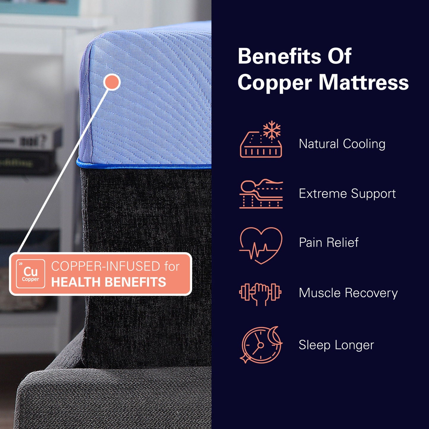 12" Refresh Flex Head Hybrid Cooling GelCare Memory Foam And Coil Mattress