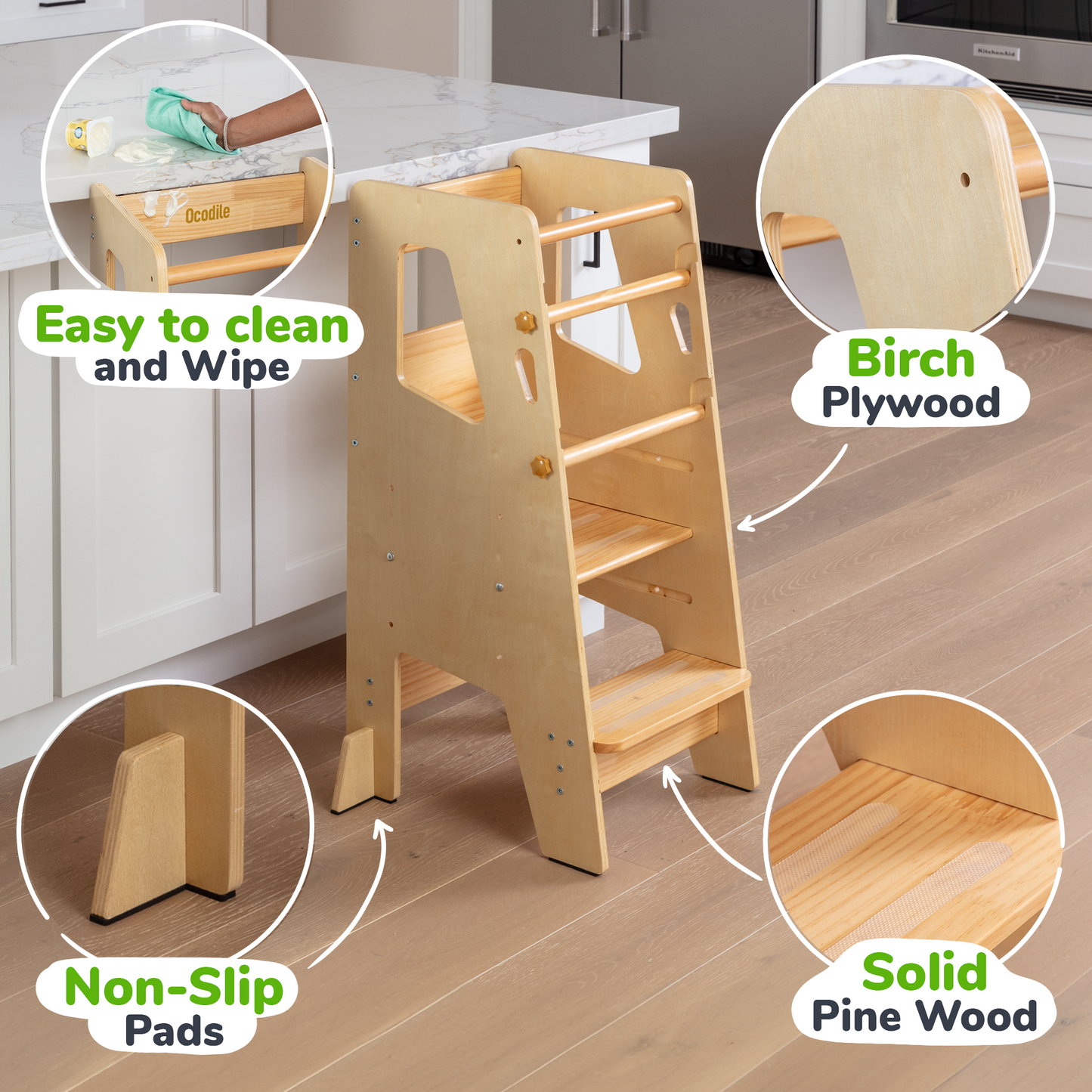 Toddler Tower - Adjustable Kitchen Stool Helper
