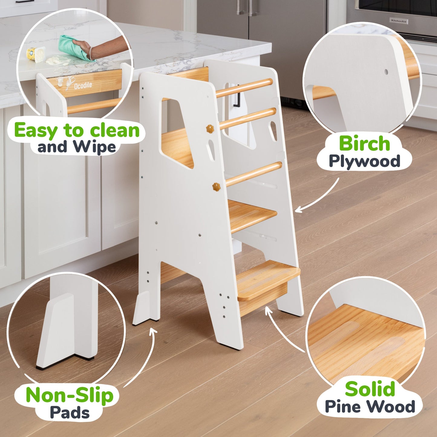 Toddler Tower - Adjustable Kitchen Stool Helper