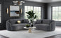 Brookside 2-piece Velvet Upholstered Sofa Set Dark Grey