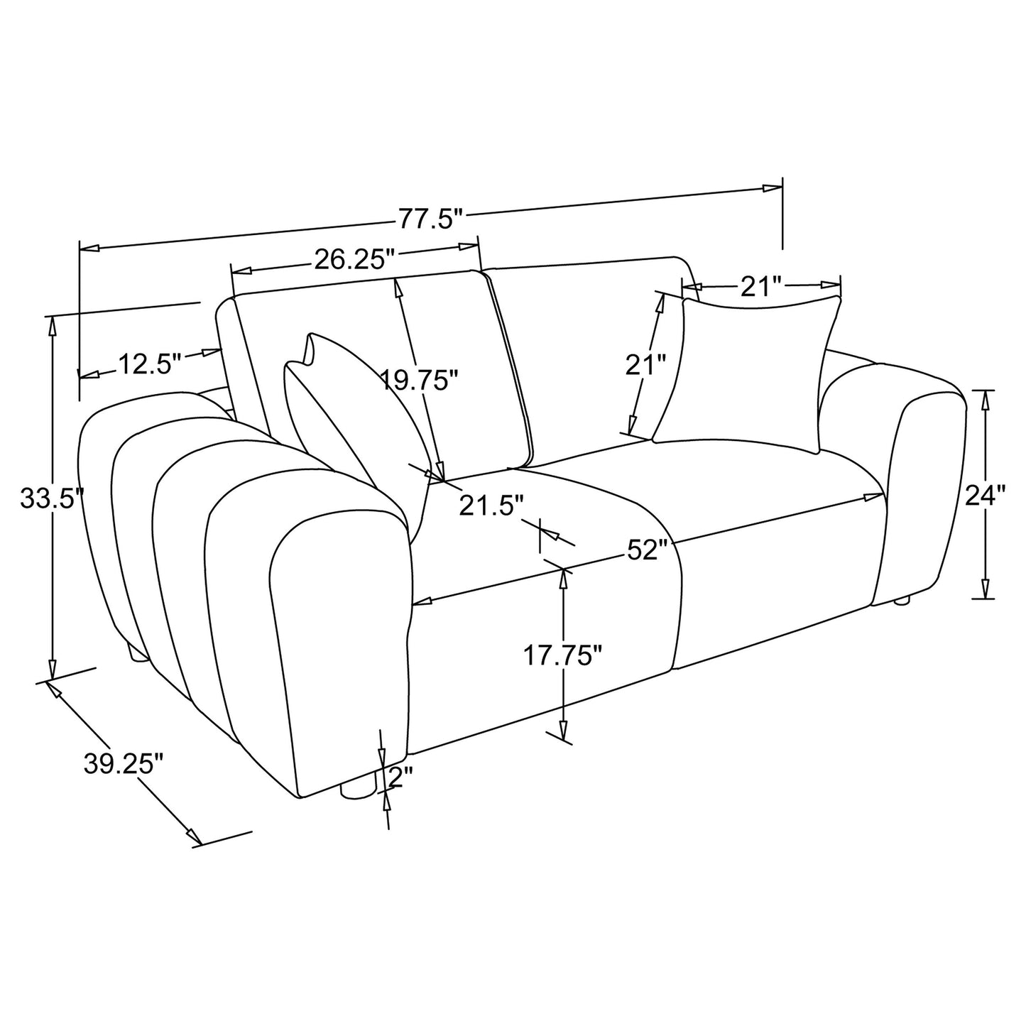 Burnett 3-piece Chenille Upholstered Sofa Set Burnt Orange