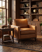 Samhara Top Grain Leather Armchair - Chestnut