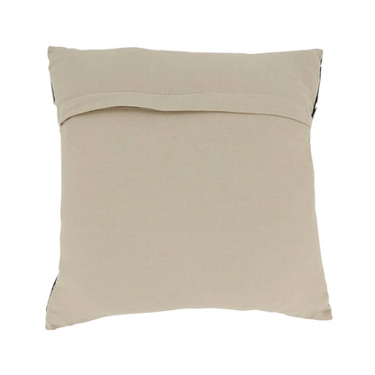 Fennco Styles Diamond Patchwork Hair On Leather Decorative Throw Pillow Cover 16" W x 16" L - Black & White Cushion Case for Home, Couch, Bedroom, Living Room and Office Décor